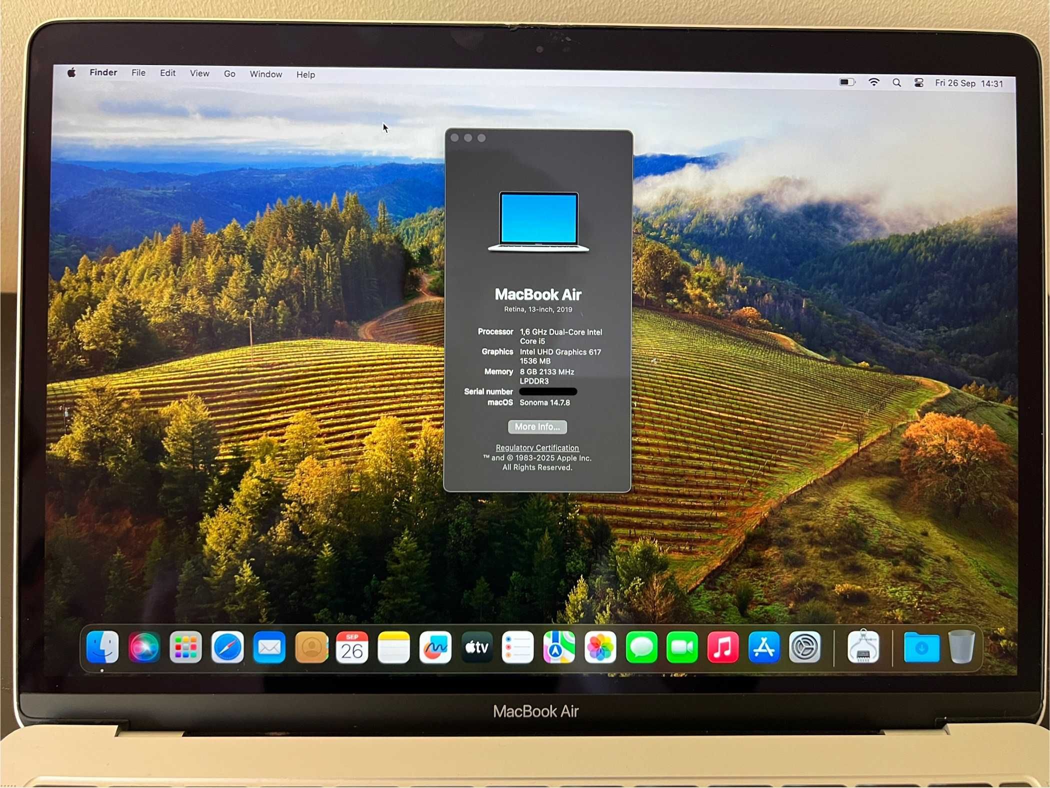 MacBook Air Retina 13" 2019 - i5, 8GB RAM, 256GB SSD