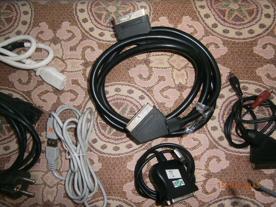 Przewody USB, euro ,zasilanie komputera, cinch, w sumie 6 sztuk
