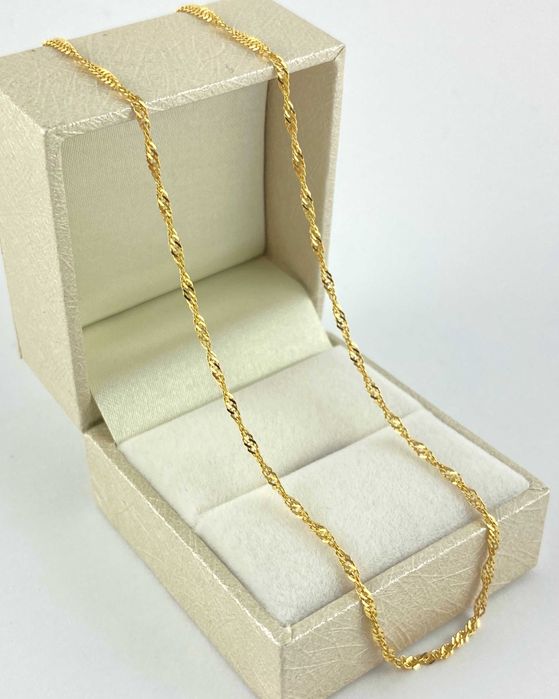 ZŁOTY łańcuszek splot SINGAPUR PRÓBA 585 (14K) długość 45 cm