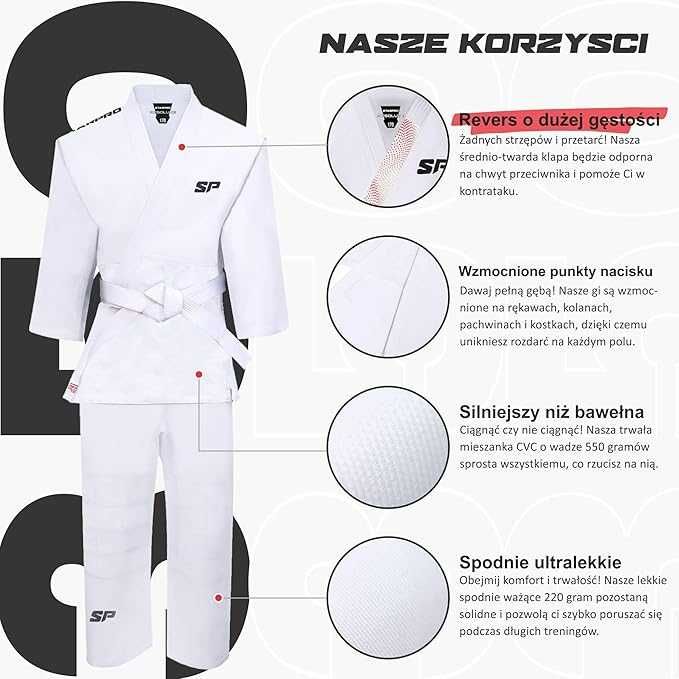 Kimono dziecięce wytrzymałe jednosplotowe judo 250g Starpro 110 + pas