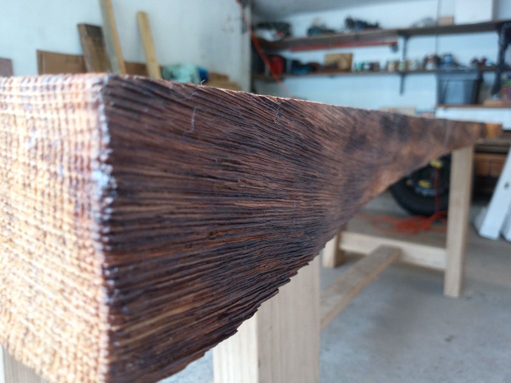 Stół dębowy piaskowany dąb monolit lite drewno surowy 240x90