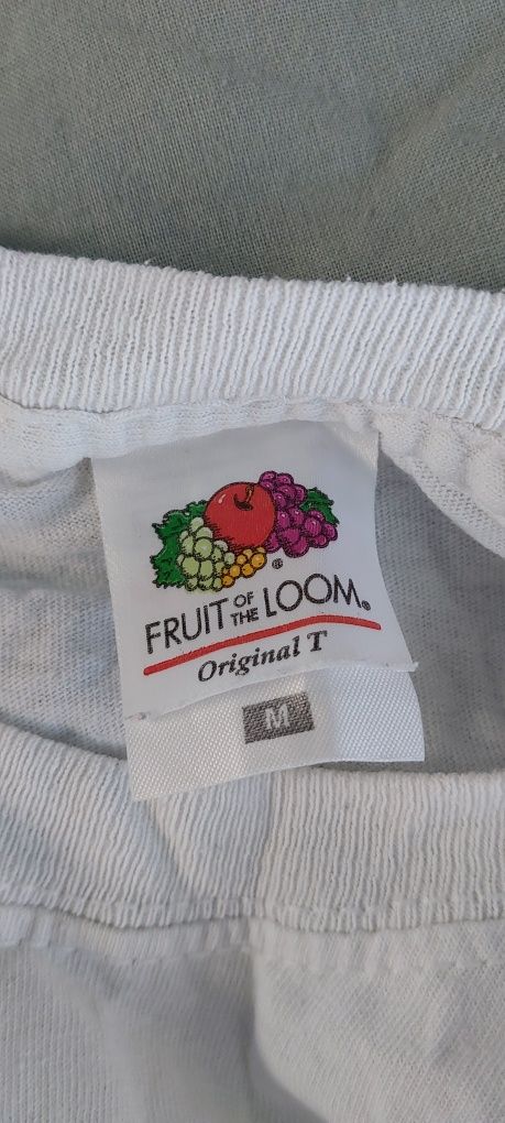 Bluzka top t-shirt gładka biała M fruit of the loom