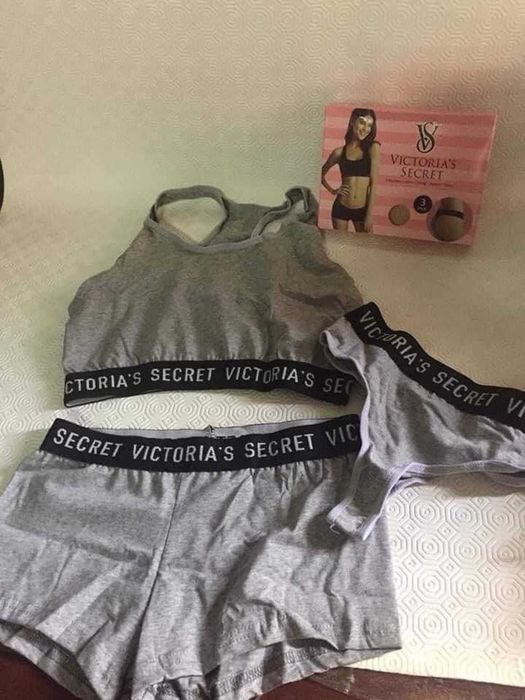 Zestaw komplet stanik top bokserki tommy hilfiger stringi damski 3pak