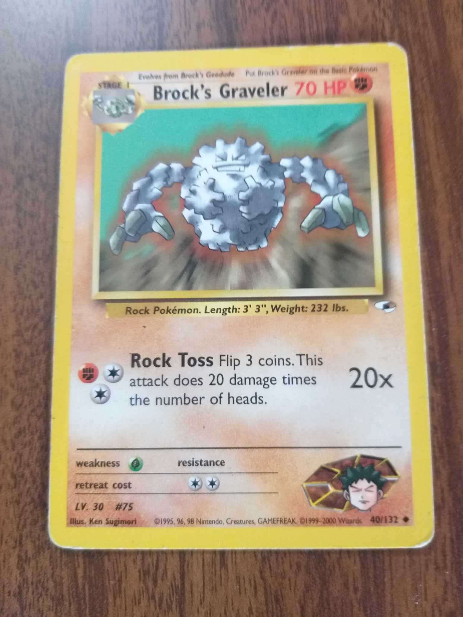 Pokemon Card - Brock's Graveler 70 HP