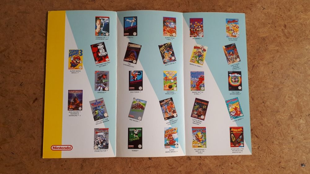 Publicidade oficial Nintendo NES com jogos (novo, 1992, raro)