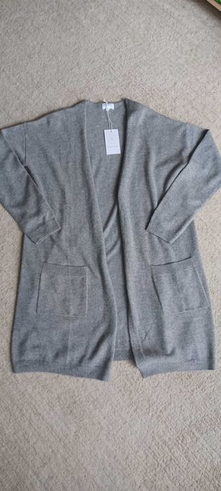 Cash-mere, długi kaszmirowy kardigan, sweter damski 100% kaszmir, r. S