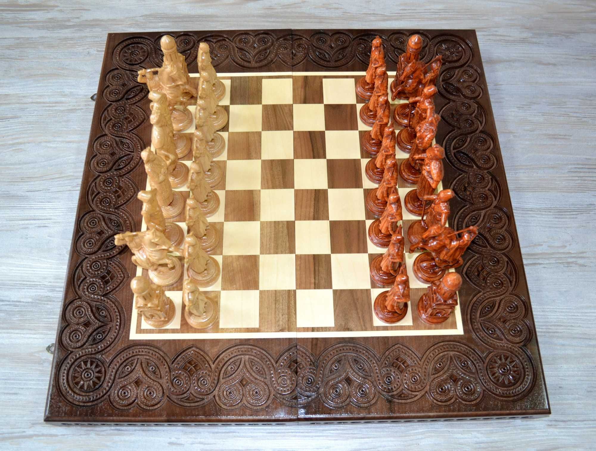 Шахматы из дерева ручной работы " Казаки" / Шахи "Козаки"
