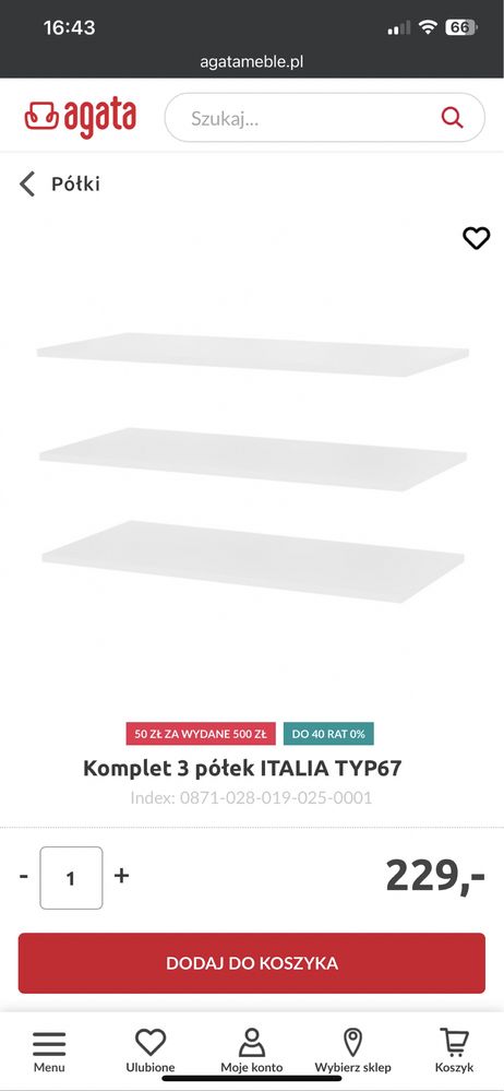 Półki biale italia