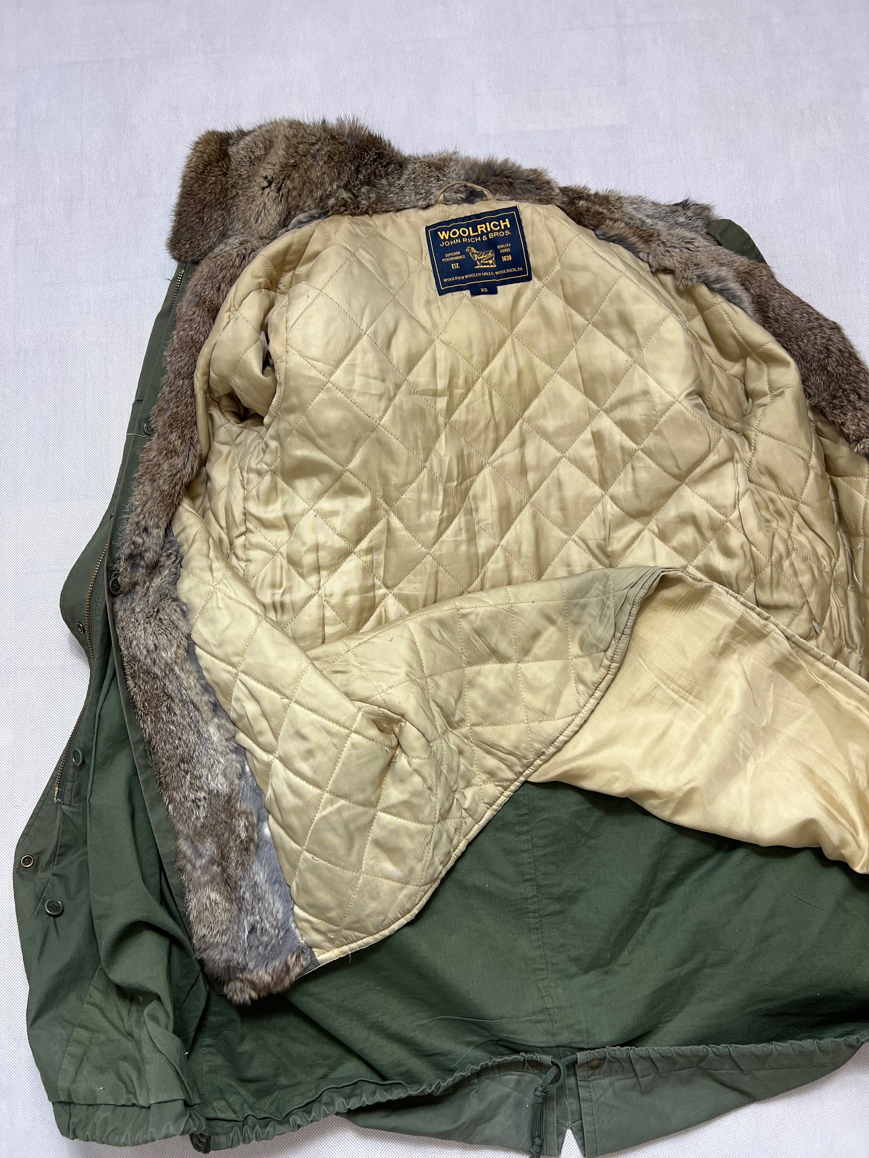 Unisex Kurtka Woolrich + rabbit fur lining vintage