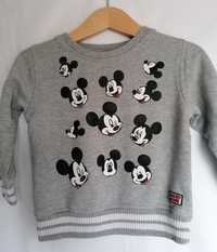 Bluza Myszka Miki Mickey Mouse r. 80 szara ocieplana