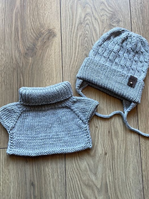 Komplet dla dziecka czapka i komin merino