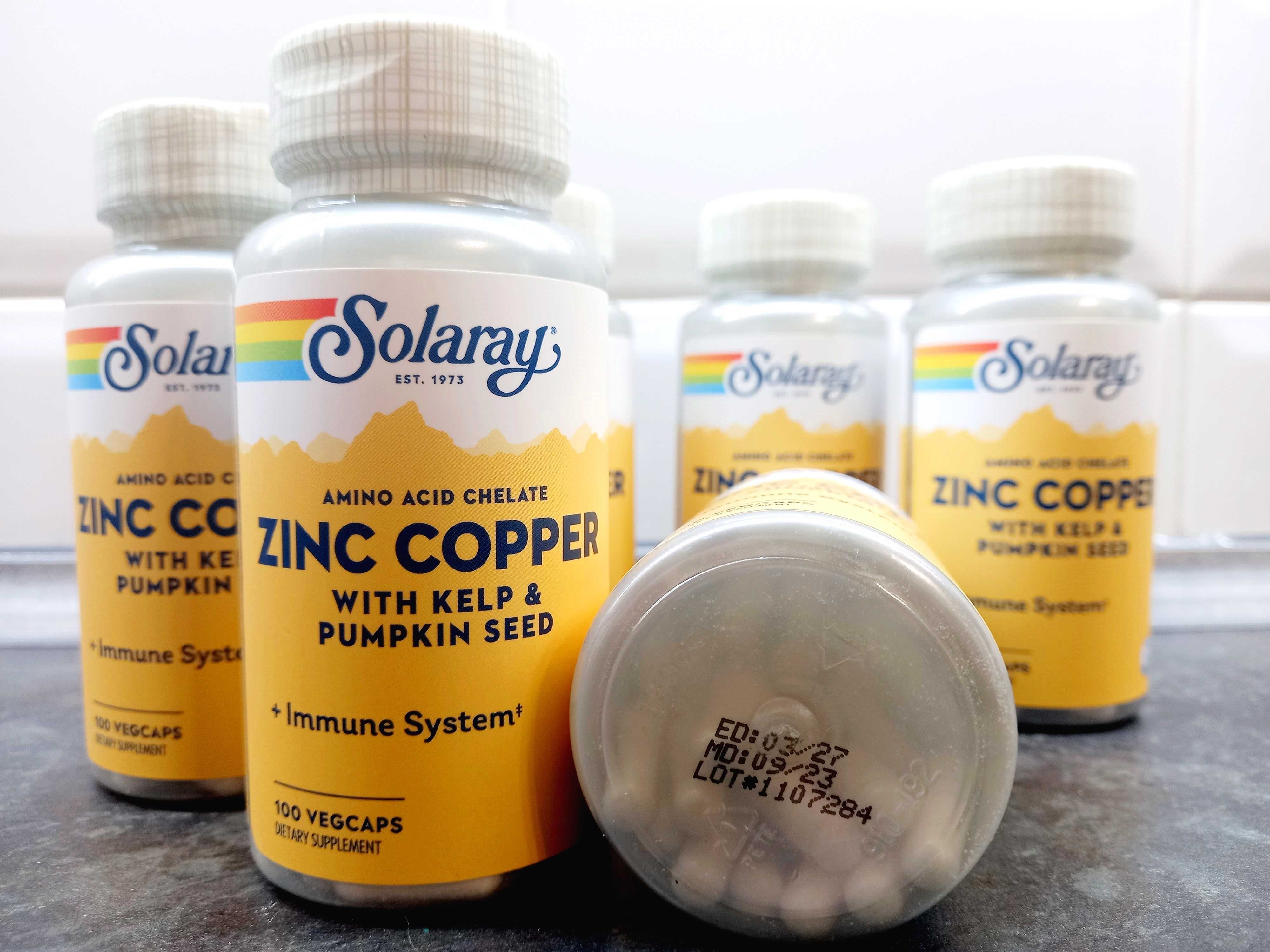 Solaray, Zinc Copper (100 капс.), цинк медь йод, цинк мідь йод