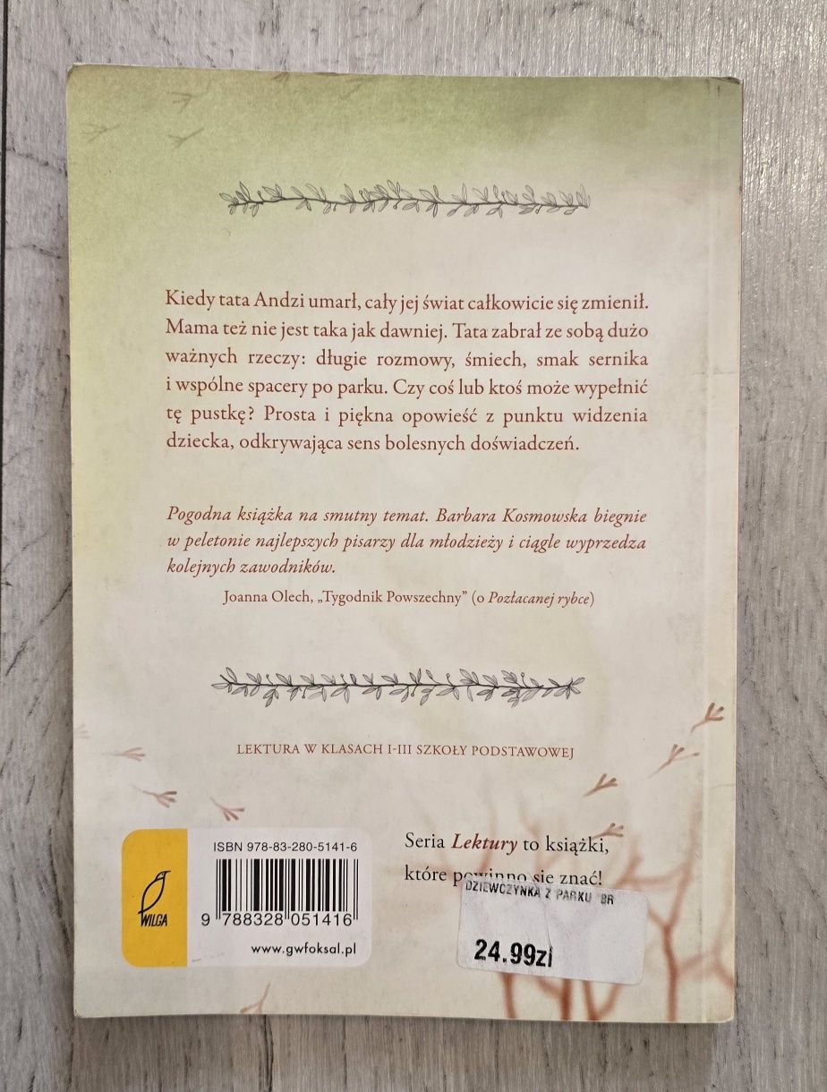 Dziewczynka z parku Lektura Barbara Kosmowska Wydawnictwo Wilga