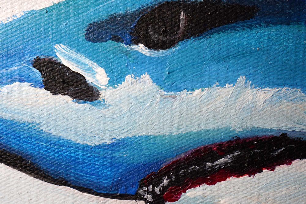 Ręcznie malowany oryginalny nowoczesny duży obraz akrylowy rekin Stach