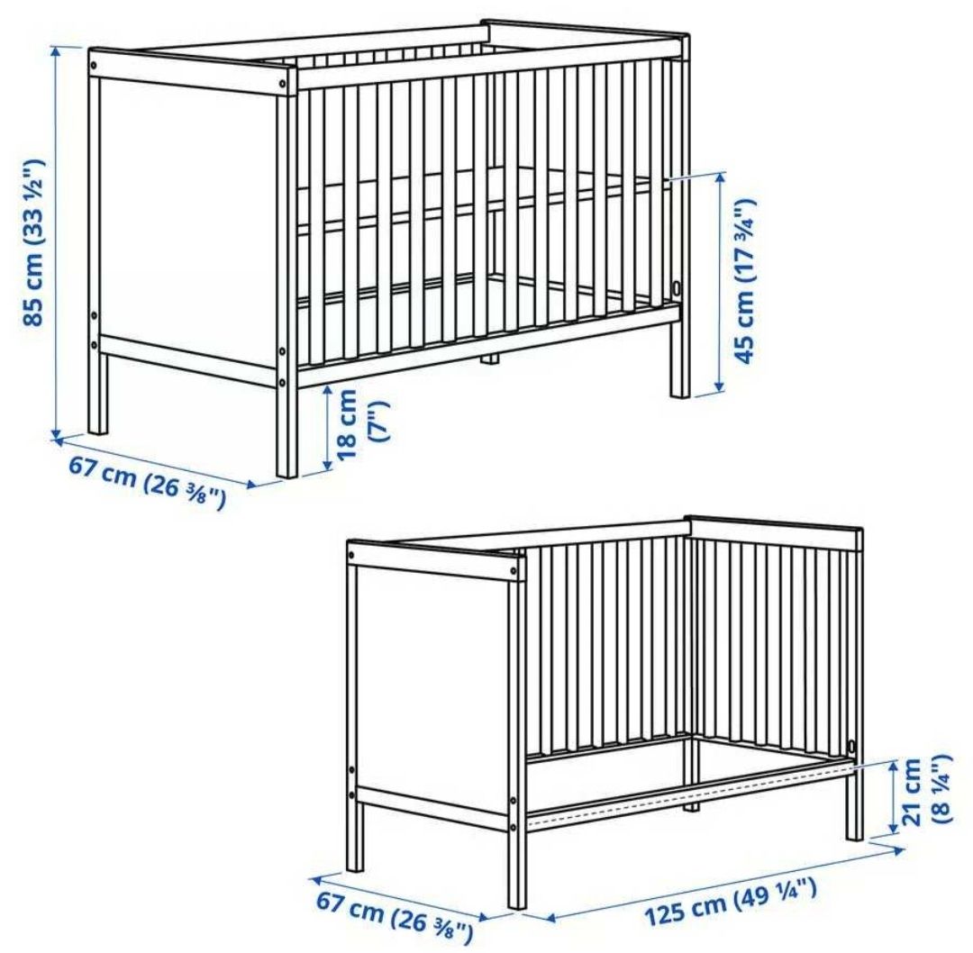 Berço IKEA Sundvik e colchão Mindol