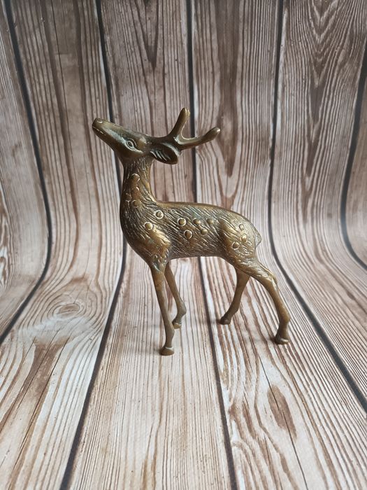 Mosiężny jeleń Figurka mosiądz