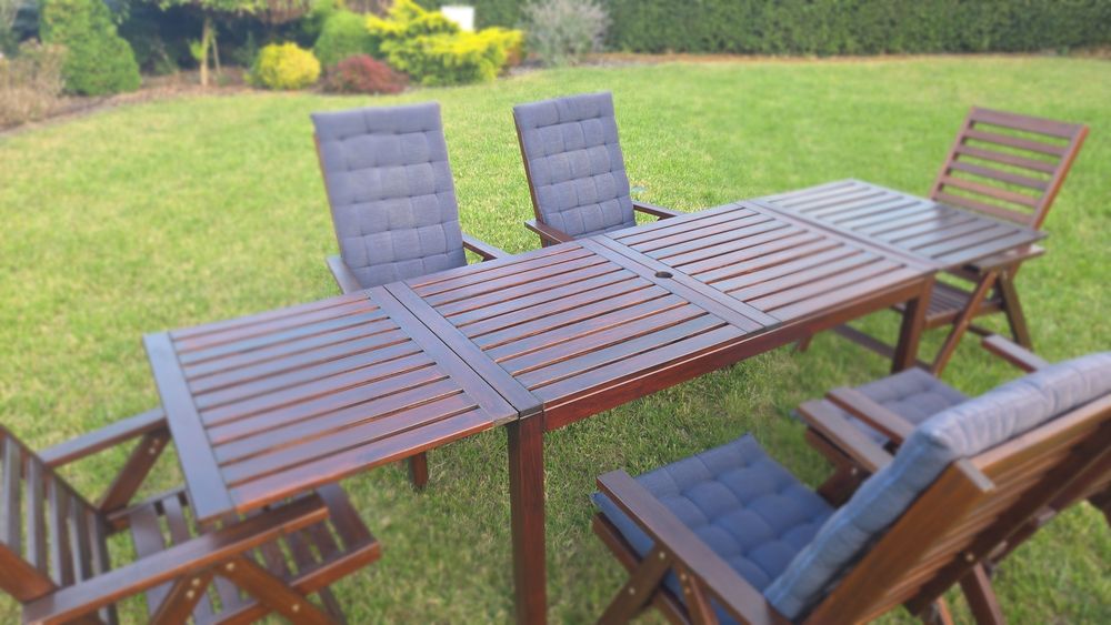 IKEA ÄPPLARÖ zestaw stół, krzesła, grill.