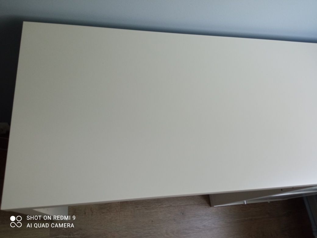 Biurko Kallax Ikea białe, szuflady, otwierana szafka