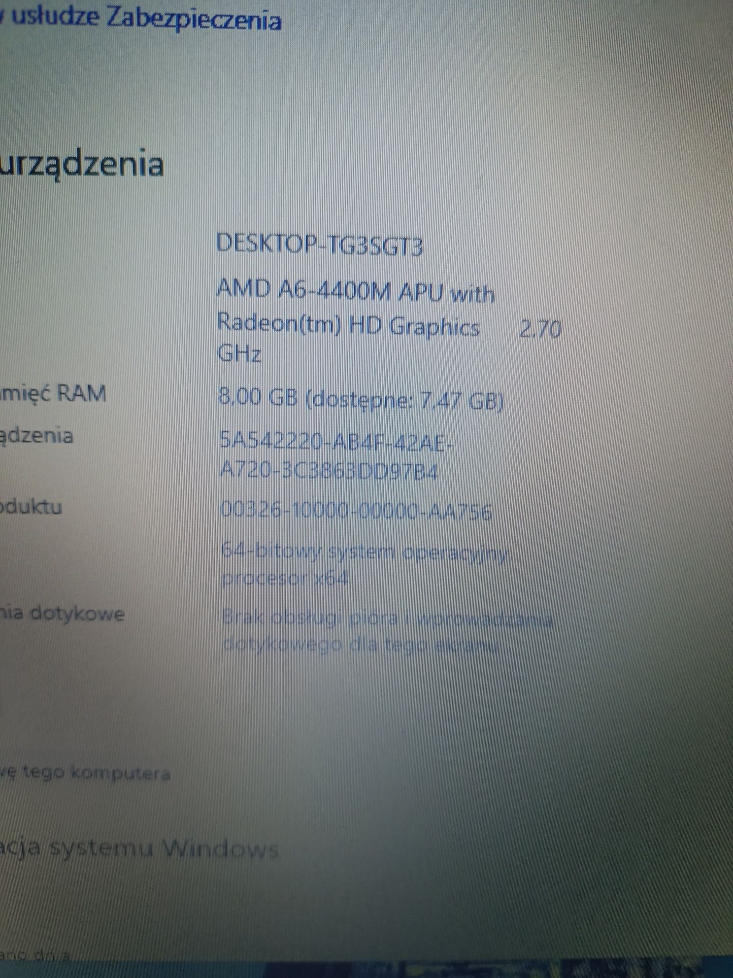 HP Pavilion g7-2105sw 17,3" A6-4400M  8 GB RAM  128 SSD
