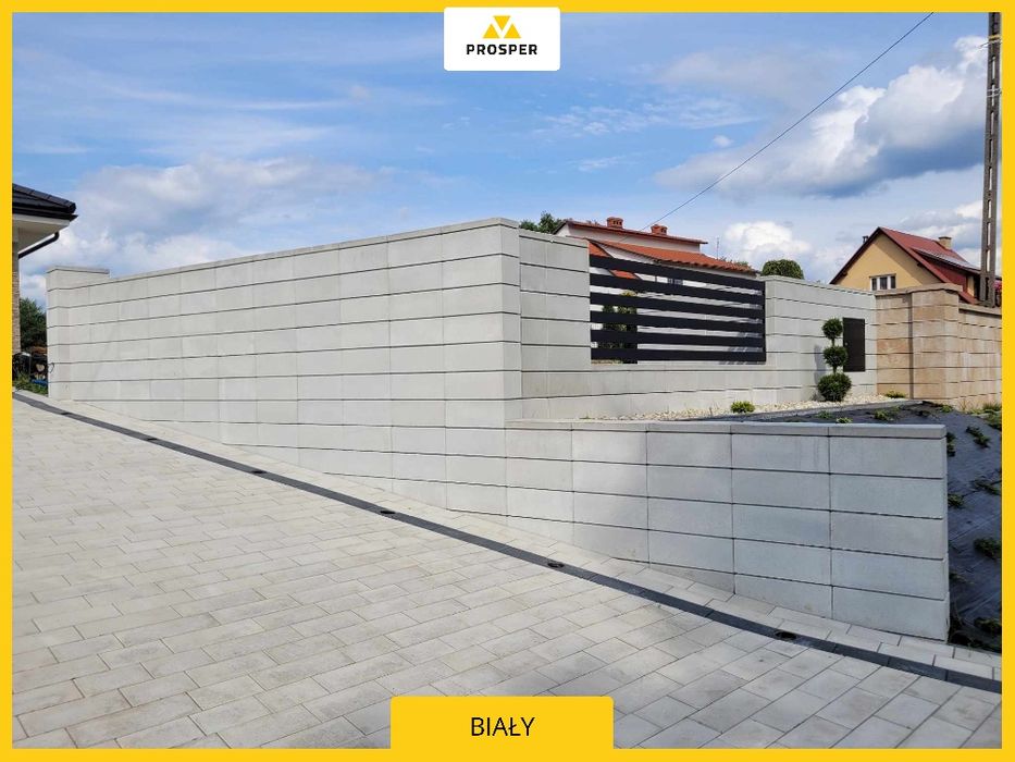 Bloczek ogrodzeniowy DREWBET BIAŁY 50x22x19 pustak OGRODZENI