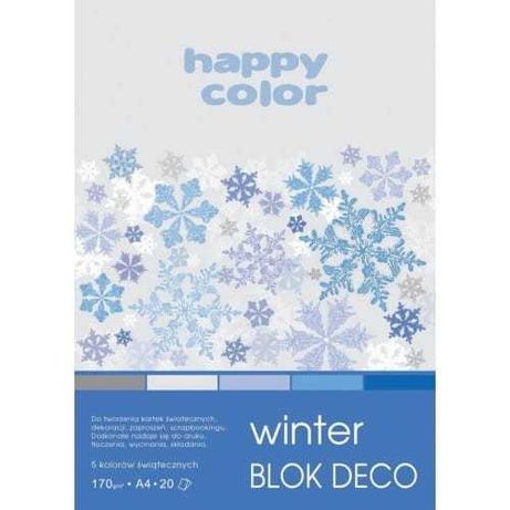 BLOK DECO A4 170G 20 Kartek WINTER 5kolorów - HAPPY COLOR