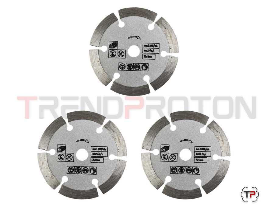 3 Discos P/ Pedra 75mm para Mini Rebarbadora