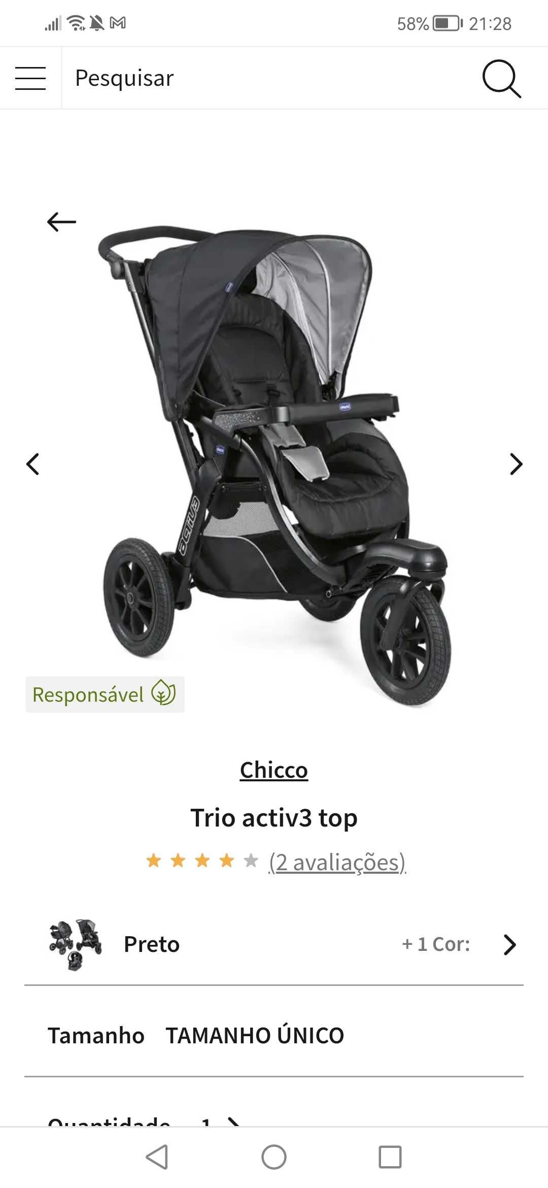 Carrinho trio chicco