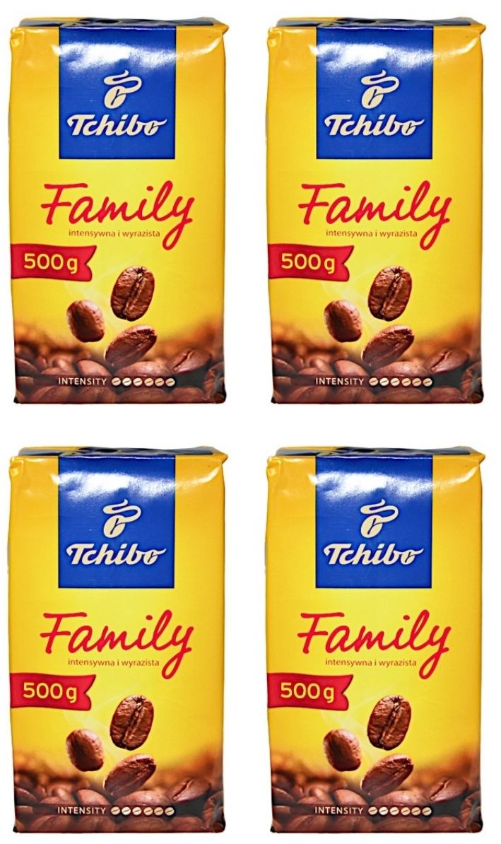 Tchibo family żółta 500g palona mielona kawa zestaw 4 szt razem 2kg