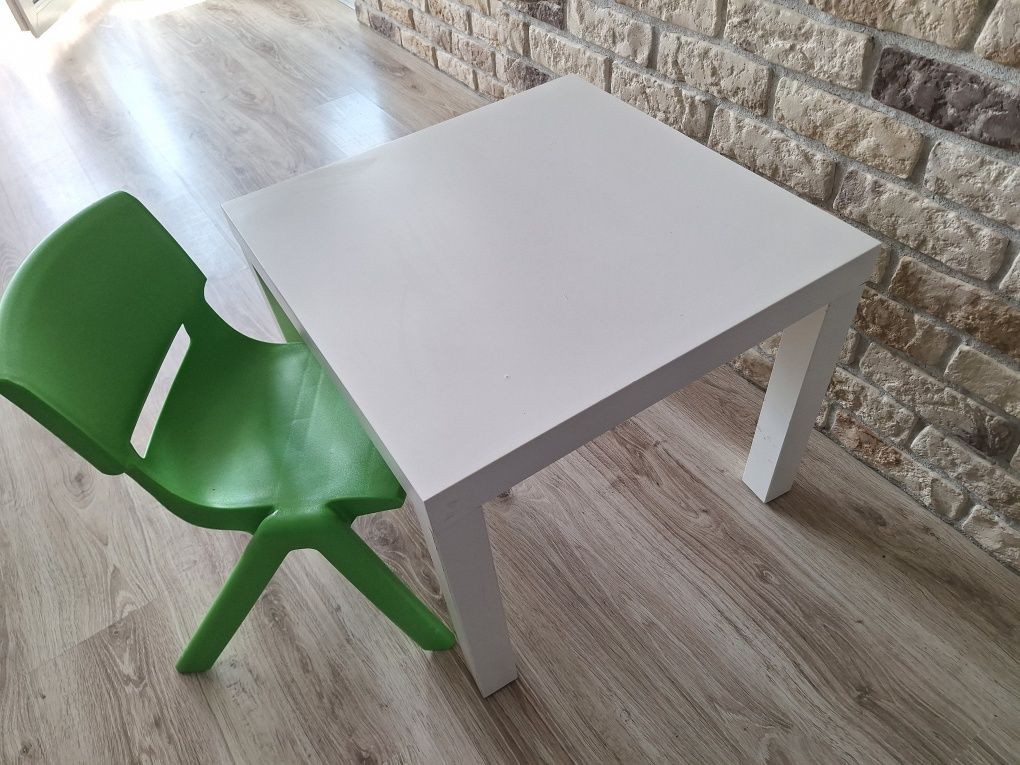 Stolik Ikea Lack kwadratowy 55 x 55 x 45cm biały + krzesełko