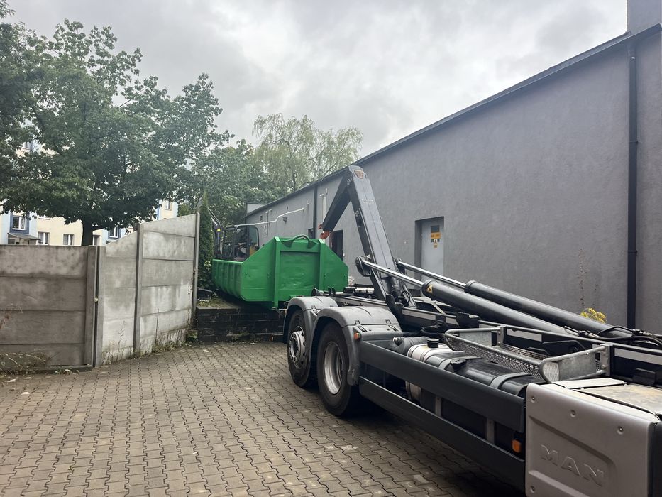 Kontener na gruz • Transport • Rozbiórki • Wykopy • Hakowiec