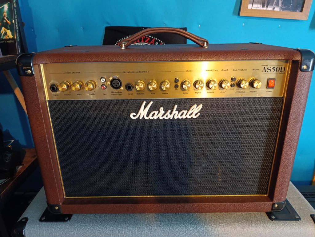 Gitara elektroakustyczna Fender FA-345CE + wzmacniacz Marshall AS50D