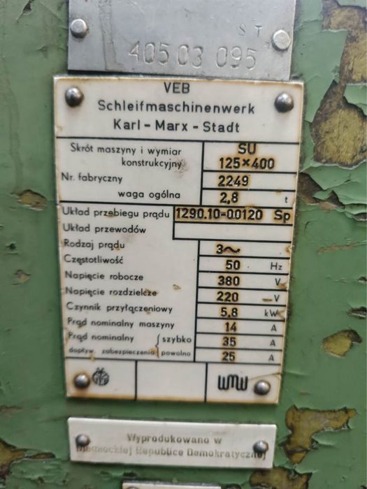 Szlifierka do wałków WMW SU 125x400