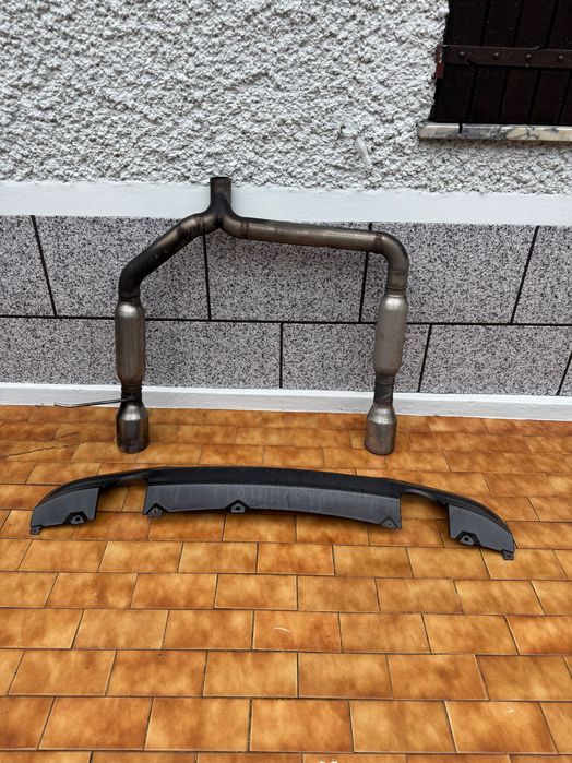 Sistema de escape duplo com difusor/saia traseira bmw 318i