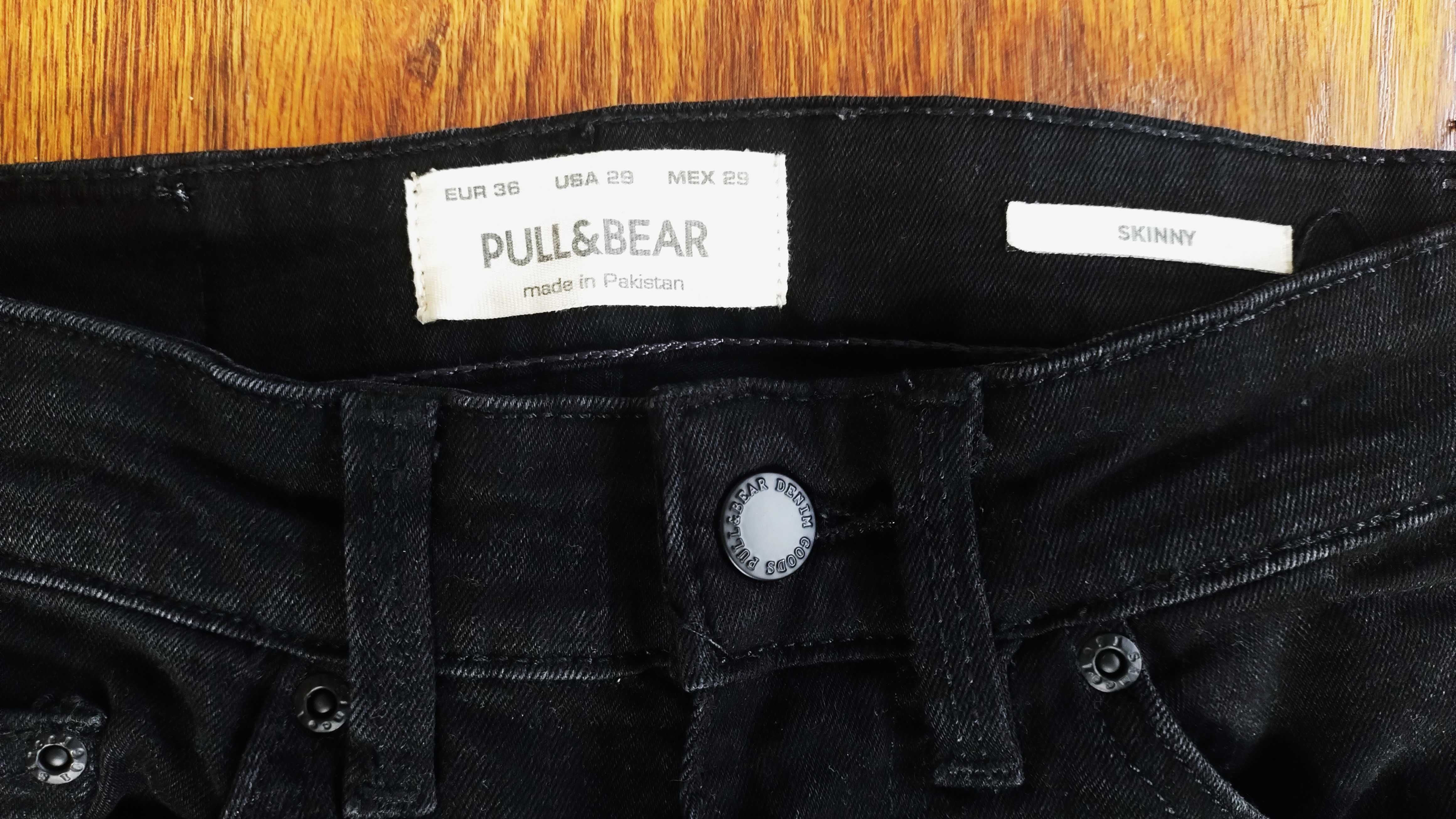 Spodnie męskie  firmy PULL&BEAR jeans czarne rozm. 36