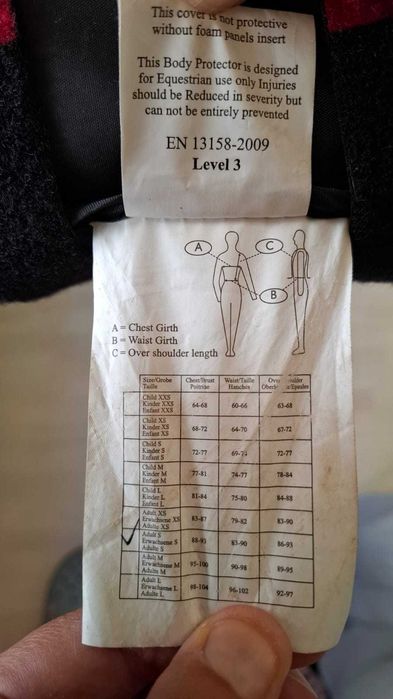 Kamizelka ochronna jeździecka Covalliero rozmiar S