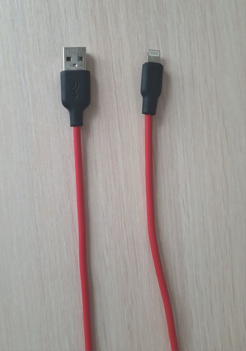М'який силіконовий кабель для айфона Lighting Hoco X21 червоний 1 м