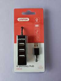 Unitek HUB USB 4-portowy USB 2.0 czarny kable 80cm