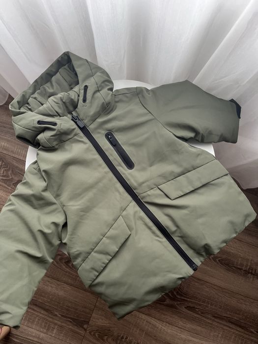 Парка куртка зара zara демісезон хлопчик зелена 92 98 104 110