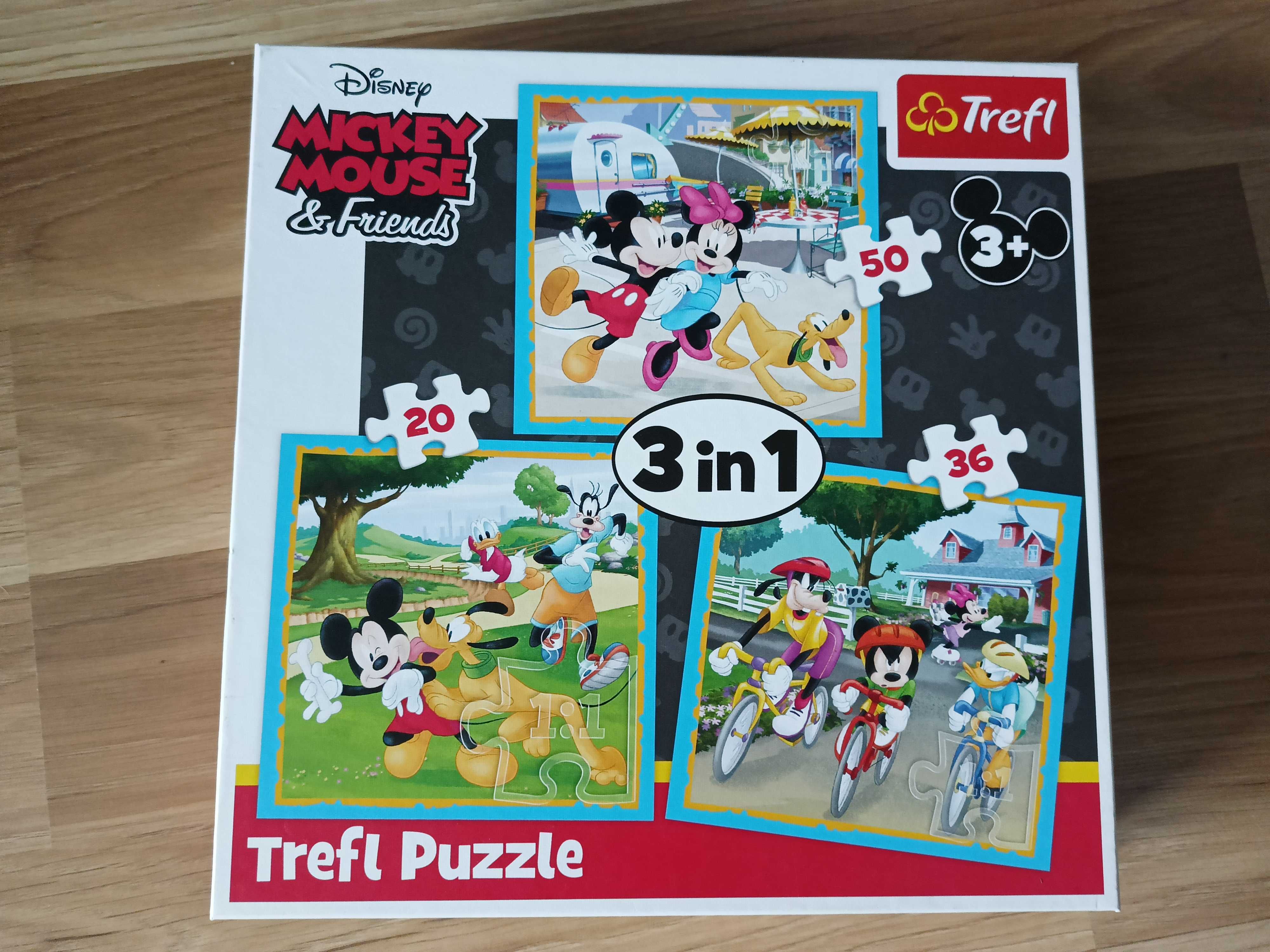 Puzzle 3 w 1 Myszka Mickey