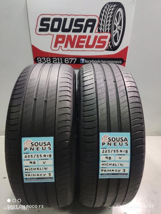 2 pneus semi novos 225-55r18 michelin - oferta dos portes