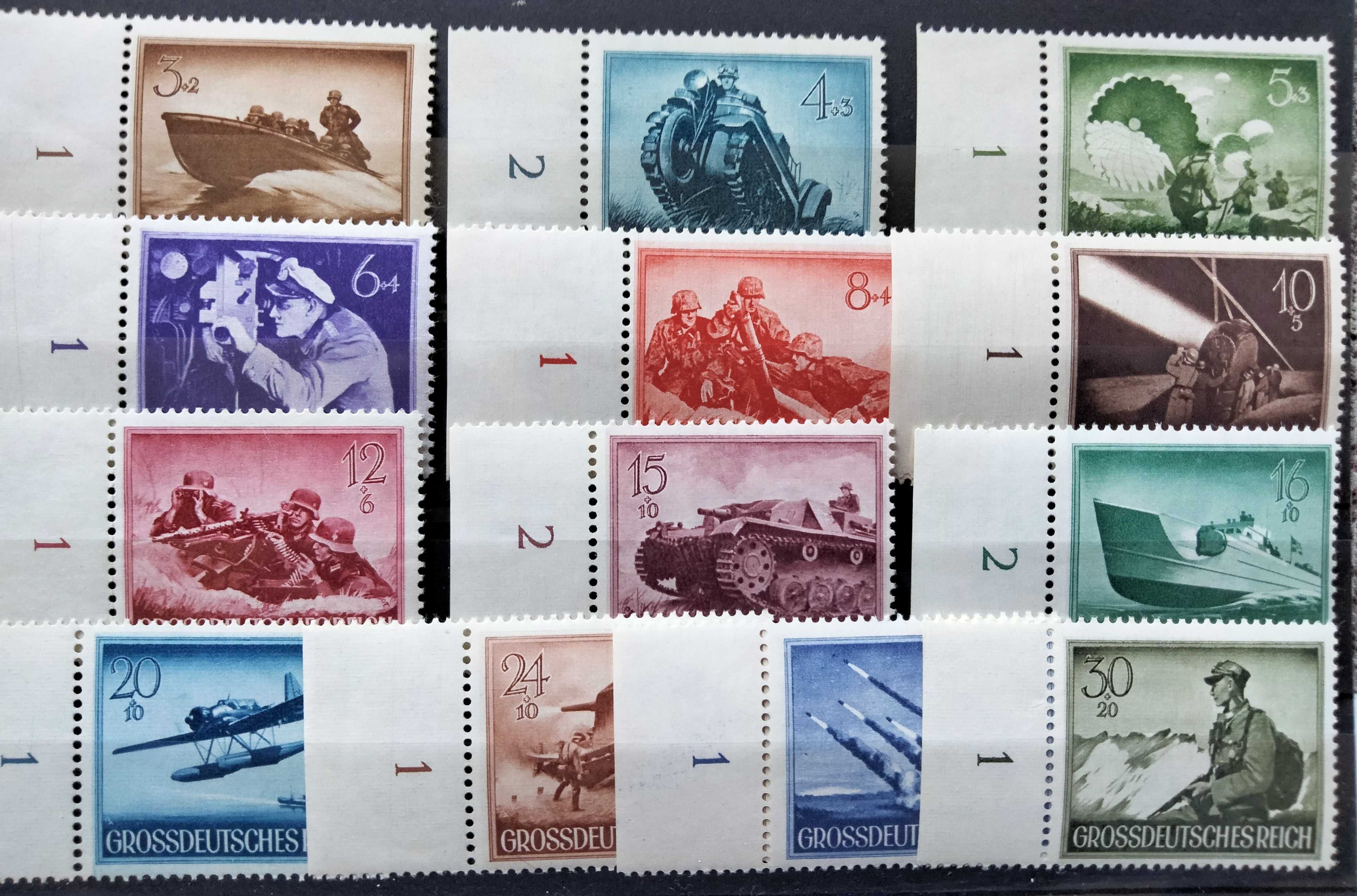 znaczki niemieckie DR Mi.873-85 Wermacht czyste z przywieszką