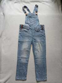 Spodnie jeansowe niebieskie ogrodniczki dla dziewczynki rozmiar 110