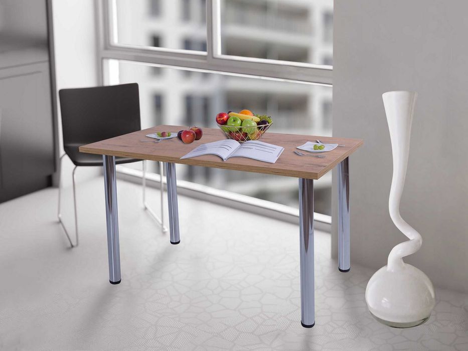 Stół kuchenny 100x60x18 Dąb Złoty Craft noga chrom WYBIERZ SWÓJ KOLOR