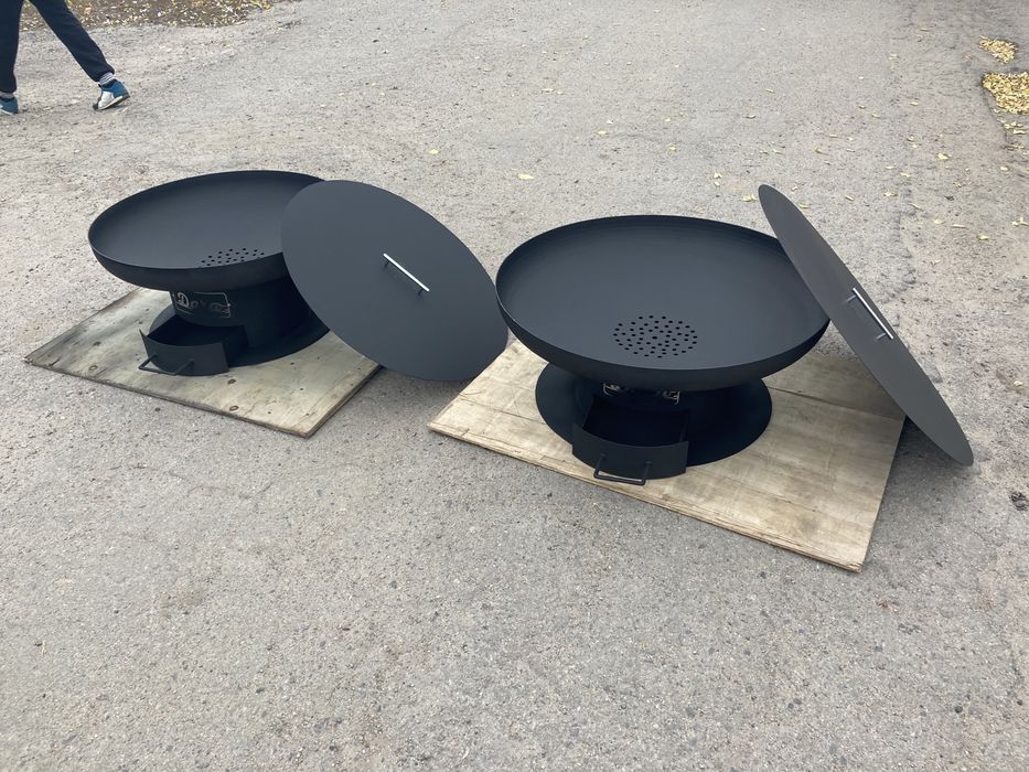 Костровая чаша, уличный камин ELLIPSE 02 c крышкой в комплекте