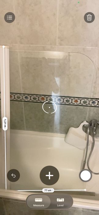 Resguardo de banheira em vidro, 77x121 cm