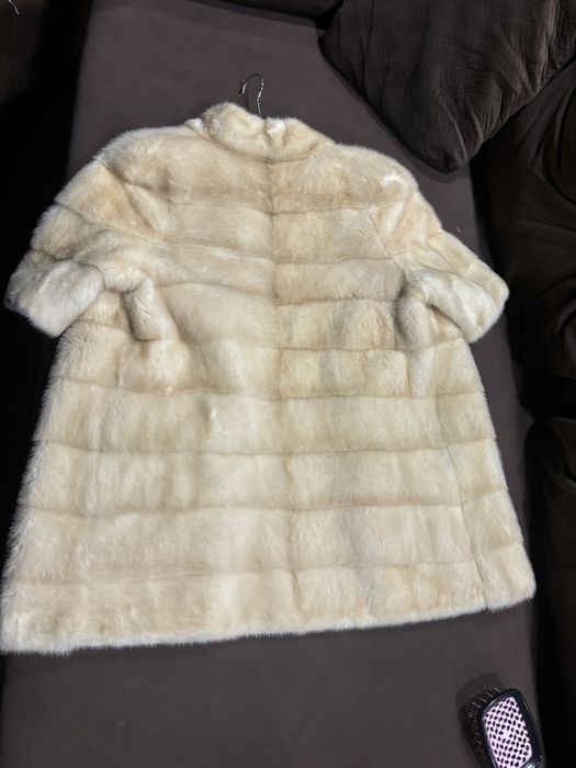 Норковая шуба бежевая