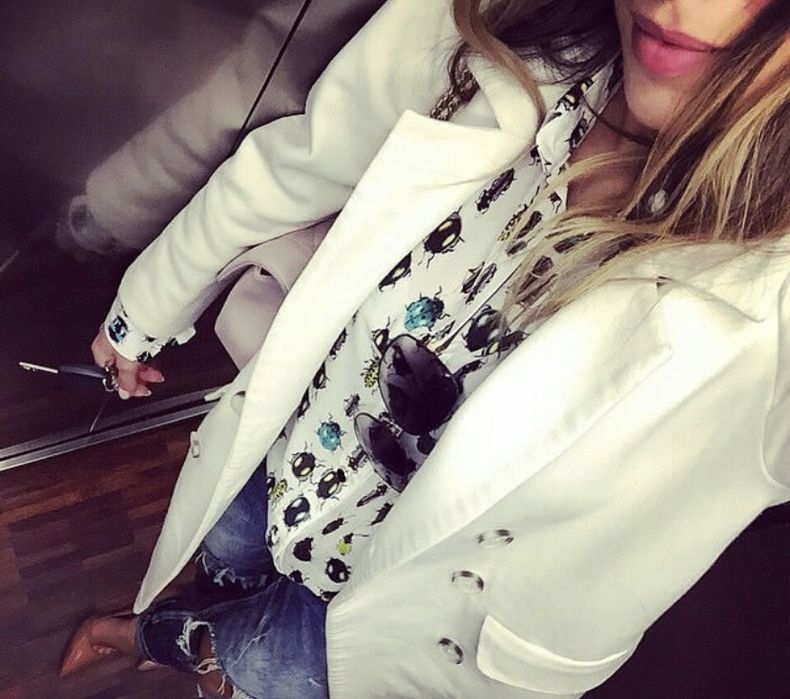 Chaos Marta Boliglova koszula elegancka w żuczki S 36 wiskoza