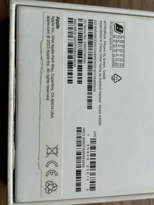 Iphone 15 128GB Green/Komplet*Bez Rat*Wolna Sprzedaż/Bat87%!