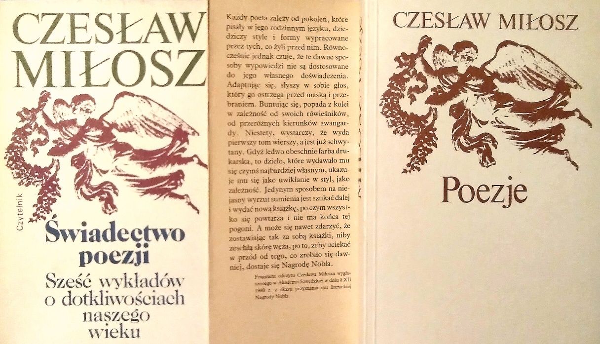 Czesław Miłosz, Poezje, (Czytelnik 1988) oraz Sześć wykładów..(1987)