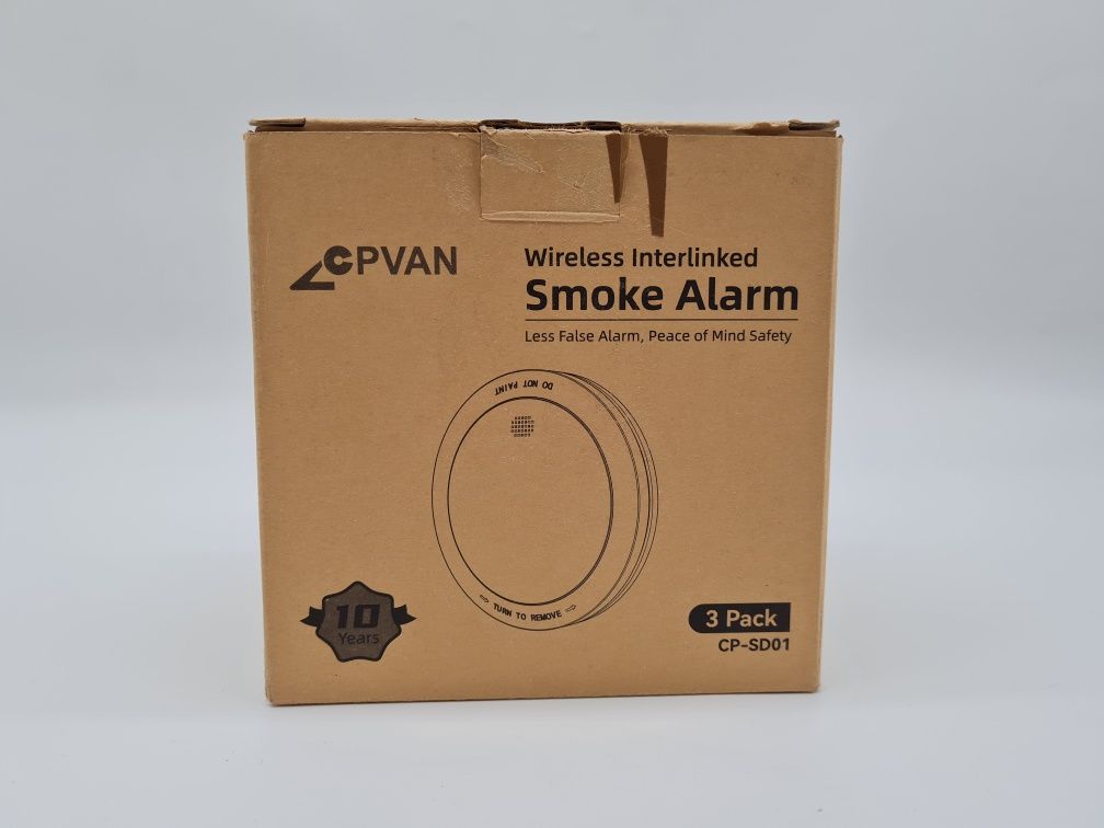 Czujnik dymu detektor system alarmowy 3 szt CPVAN CP-SD01 na baterie